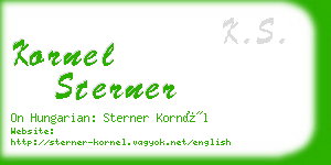 kornel sterner business card